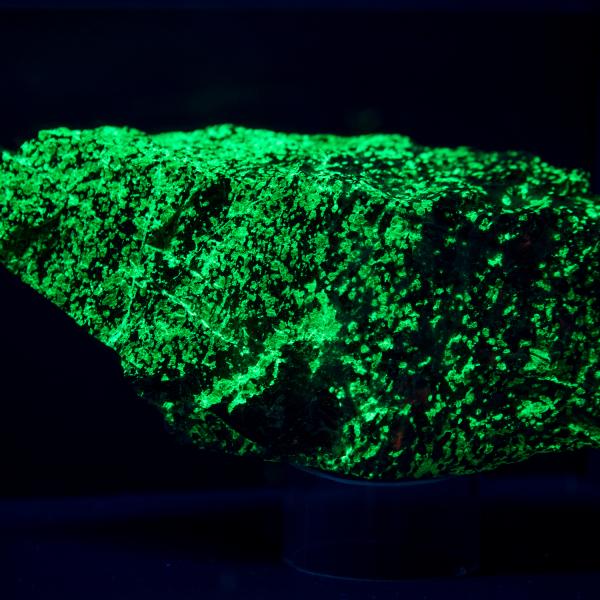 glowing green rock