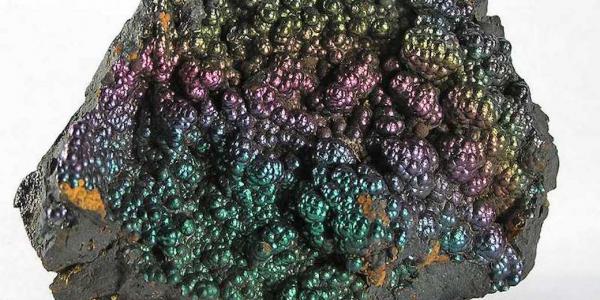 A spectacularly colorful specimen of iridescent goethite. You see this material more commonly from Georgia, but this is an old Arkansas specimen from a well known collection of a man who was a field collector in Arkansas for many decades.