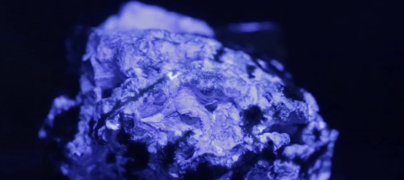 purple glowing rock