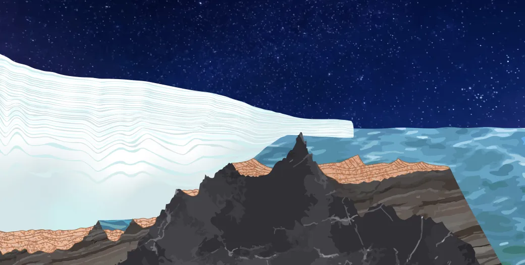 "Image of glacier cross section"