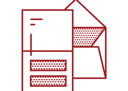 a graphic depicting a paper and envelope