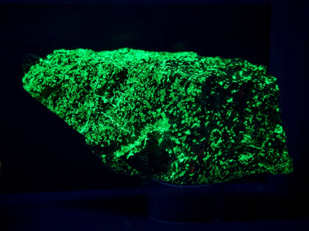 glowing green rock