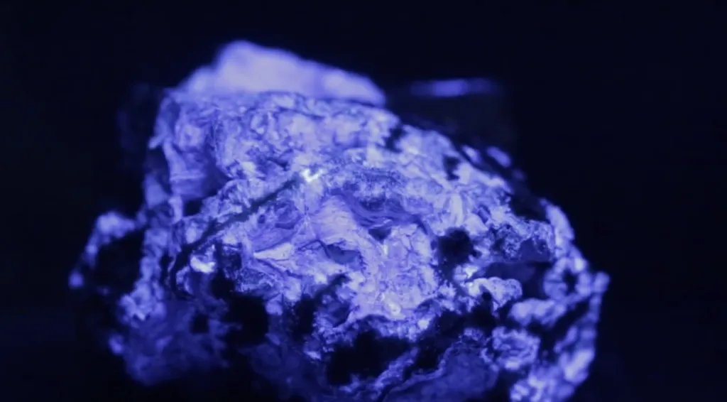 purple glowing rock