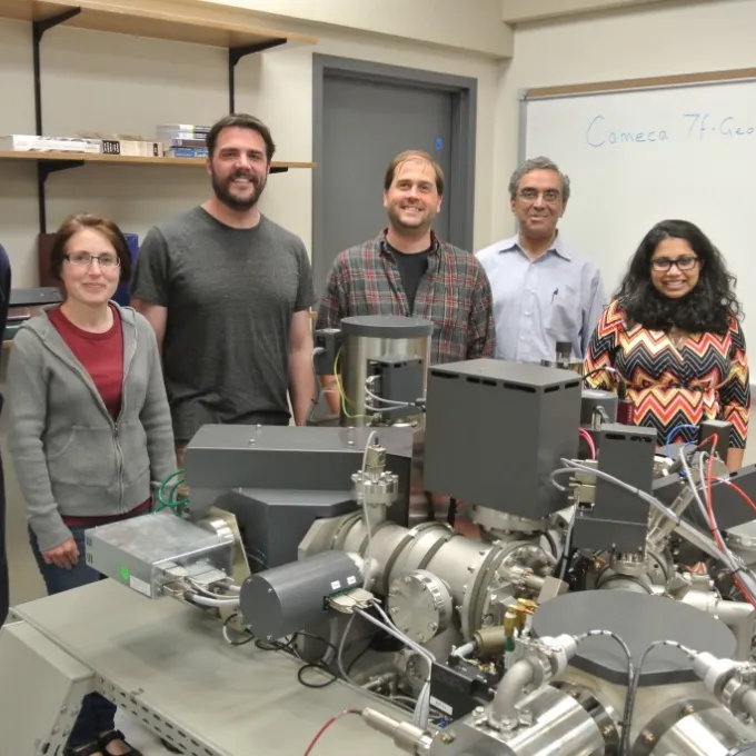 professor and students in lab