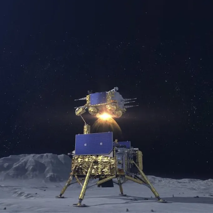 In this China National Space Administration (CNSA) photo released by Xinhua News Agency, a simulated image of the ascender of Chang'e-5 spacecraft blasting off from the lunar surface at the Beijing Aerospace Control Center (BACC) in Beijing on Dec 3, 2020