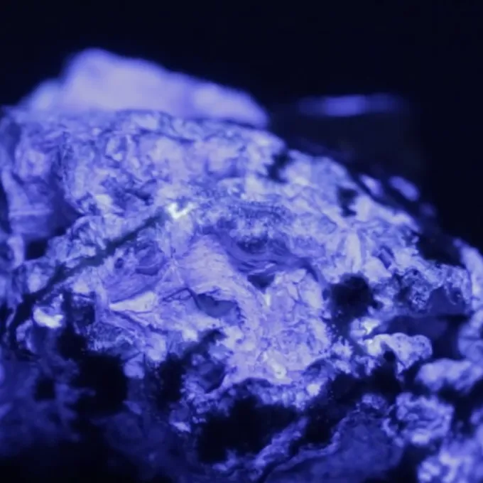 purple glowing rock